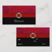 Visitekaartje Zwart Wit Lederen Rode Gordel Jewel (Voorkant / Achterkant)