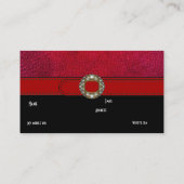 Visitekaartje Zwart Wit Lederen Rode Gordel Jewel (Achterkant)