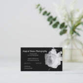 Visitekaartje zwart-wit rozenprofiel (Staand voorkant)