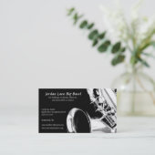 Visitekaartje zwart-wit saxofonprofiel (Staand voorkant)