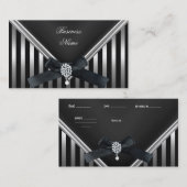 Visitekaartje Zwart Wit Streep Zilveren Purse (Voorkant / Achterkant)