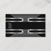 Visitekaartje Zwart Wit Zilveren Streep 2 (Achterkant)
