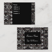 Visitekaartje Zwart Zilver Metaal (Voorkant / Achterkant)
