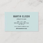 visitekaartje zwarte elektrische contractant (Achterkant)