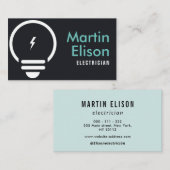 visitekaartje zwarte elektrische contractant (Voorkant / Achterkant)