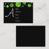 Visitekaartje zwarte en witte groene poka (Voorkant / Achterkant)