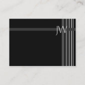 visitekaartje - Zwarte & grijze streep - Monogram (Achterkant)