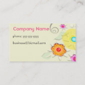 Visitekaartje Zwemelen en bloemen (Achterkant)