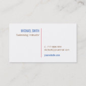 Visitekaartje zweminstructeur Kind (Achterkant)