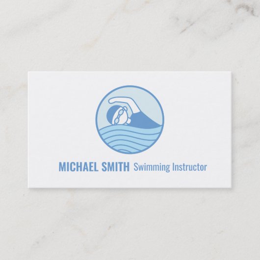 Visitekaartje zweminstructeur voor Logo-zwemmers (Voorkant)