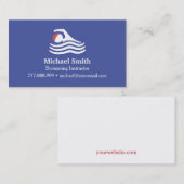 Visitekaartje zwemmer Silhouette Swim Instructor (Voorkant / Achterkant)