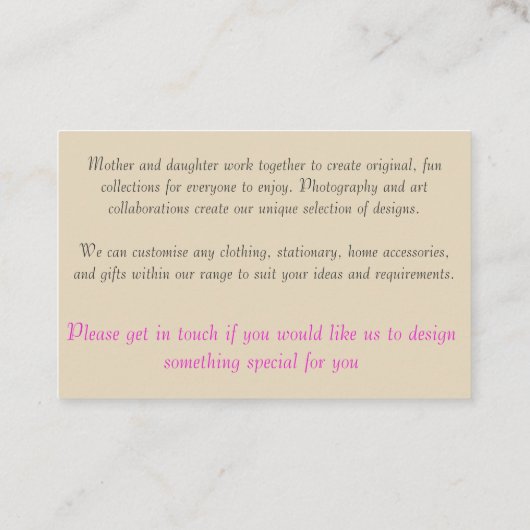 Visitekaartjes (Achterkant)