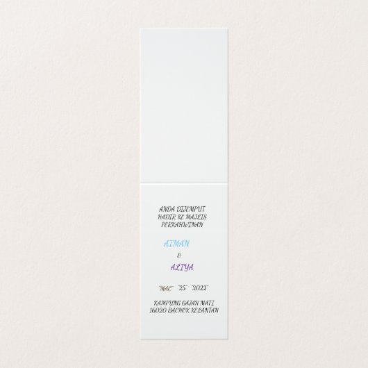 visitekaartjes (Buitenkant ongevouwen)