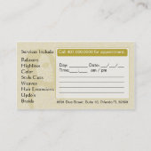 Visitekaartjes 003 van het Afrikaanse Amerikaanse  Afsprakenkaartje (Achterkant)