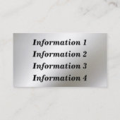 Visitekaartjes aan de rand van het metalen Lijst (Achterkant)