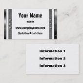 Visitekaartjes aan de rand van het metalen Lijst (Voorkant / Achterkant)