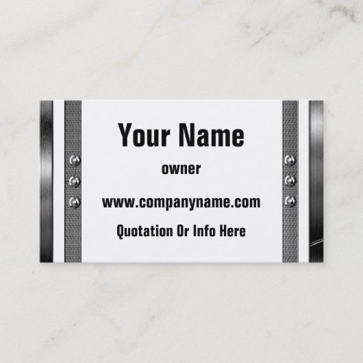 Visitekaartjes aan de rand van het metalen Lijst (Voorkant)