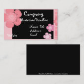 Visitekaartjes aan de rand van roze Floral (Voorkant / Achterkant)