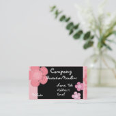 Visitekaartjes aan de rand van roze Floral (Staand voorkant)