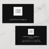 Visitekaartjes Aangepast Logo Modern zwart-wit toe (Voorkant / Achterkant)