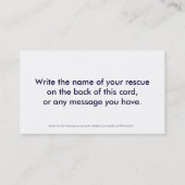 visitekaartjes, aanpasbare dierenredding visitekaartje (Achterkant)