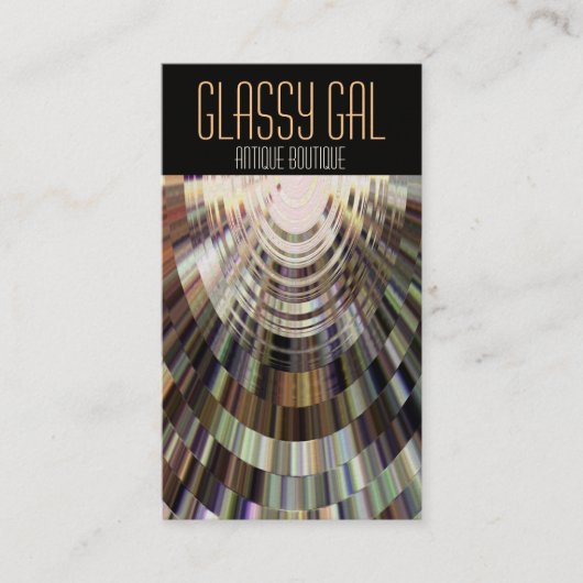visitekaartjes Abstract Glassy Gal DiscoBall Brown (Voorkant)