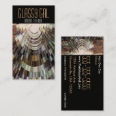 visitekaartjes Abstract Glassy Gal DiscoBall Brown (Voorkant / Achterkant)