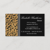 Visitekaartjes afdrukken op luipaard ~ zwart (Achterkant)