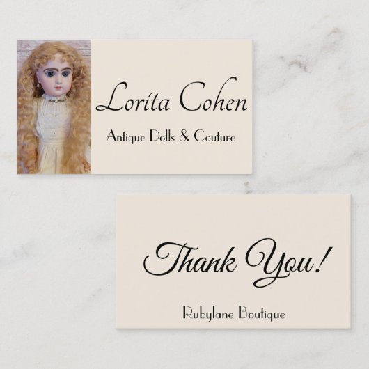 Visitekaartjes Antiek poppen (Voorkant / Achterkant)