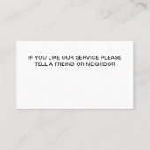 Visitekaartjes auto's automatisch specificeren (Achterkant)