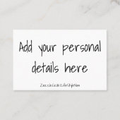 Visitekaartjes - Babyjongens wasgoed (Achterkant)