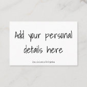 Visitekaartjes - Babymeisjes waslijn (Achterkant)