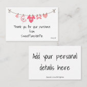 Visitekaartjes - Babymeisjes waslijn (Voorkant / Achterkant)