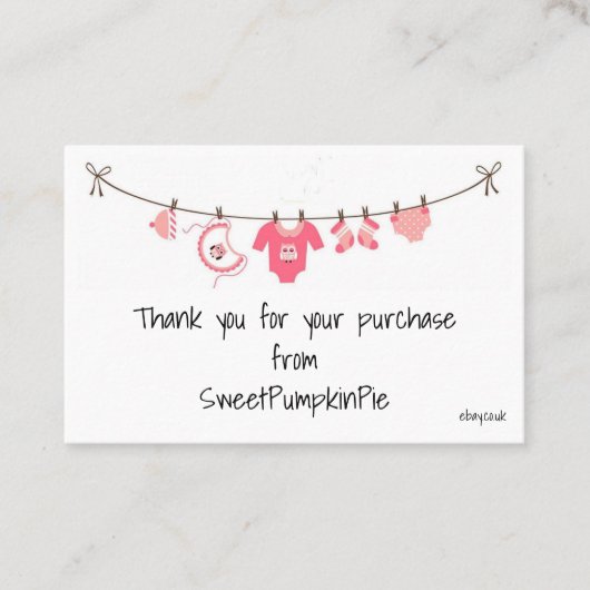 Visitekaartjes - Babymeisjes waslijn (Voorkant)