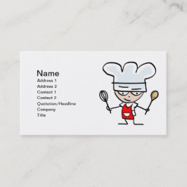 Visitekaartjes bakken - cartoon chef voor bakkerij