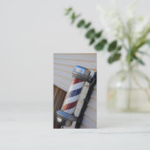 Visitekaartjes Barber Shop Pole (Staand voorkant)