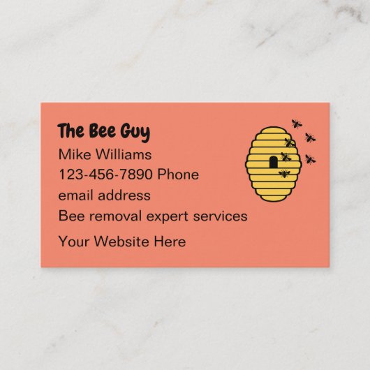 Visitekaartjes bijenhouder en verwijdering (Voorkant)