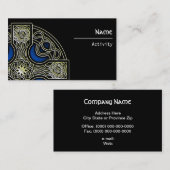 visitekaartjes blauw Keltisch kruis (Voorkant / Achterkant)