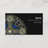 visitekaartjes blauw Keltisch kruis (Voorkant)