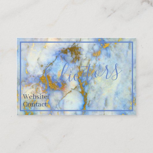 Visitekaartjes - Blauwe marmer met gouden vinnen (Achterkant)