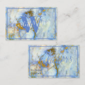 Visitekaartjes - Blauwe marmer met gouden vinnen (Voorkant / Achterkant)