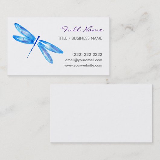 Visitekaartjes | Blauwe Paarse Waterverf (Voorkant / Achterkant)