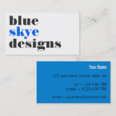 visitekaartjes > blauwe rogge [blauw: houtskool] (Voorkant / Achterkant)