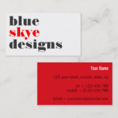 visitekaartjes > blauwe rogge [rood: houtskool] (Voorkant / Achterkant)