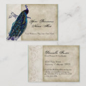 visitekaartjes - Blauwgroen  Peacock 8 & Etchings (Voorkant / Achterkant)