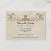 visitekaartjes - Blauwgroen  Peacock & Etchings (Achterkant)