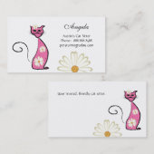 Visitekaartjes bloemen van dierlijke kattenbakker (Voorkant / Achterkant)
