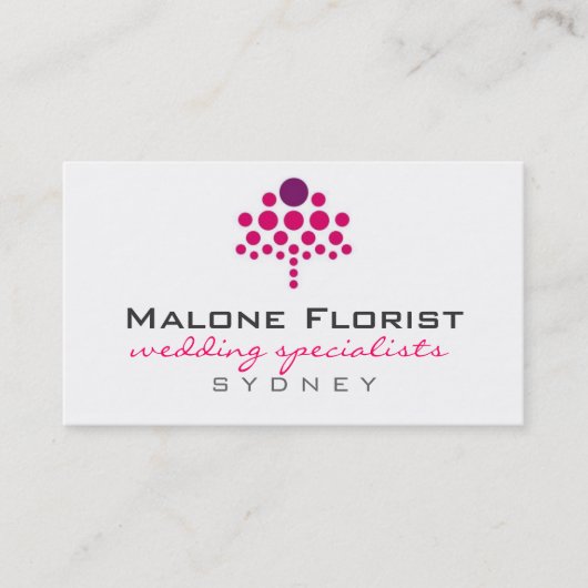 visitekaartjes > bloemist [paars : roze] (Voorkant)