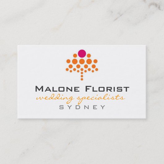 visitekaartjes > bloemist [roze : Oranje] (Voorkant)