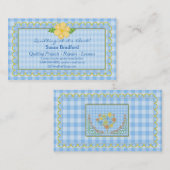 VISITEKAARTJES - BLUE GINGHAM (Voorkant / Achterkant)